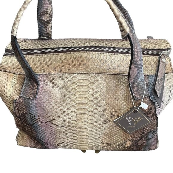 Ghibli Italy Genuine Python Multicolor/Metallic  Shoulder/Tote Bag - Picture 4 of 11